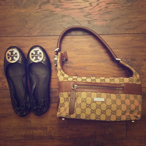 Gucci brown canvas purse