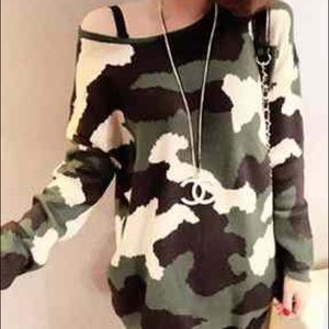 Camo knit sweater