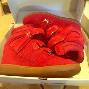 Aldo Red Hightop Sneakers