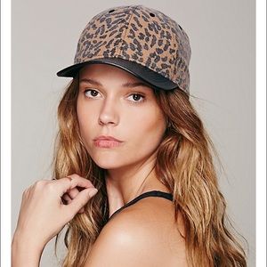 Free People leopard printed baseball cap
