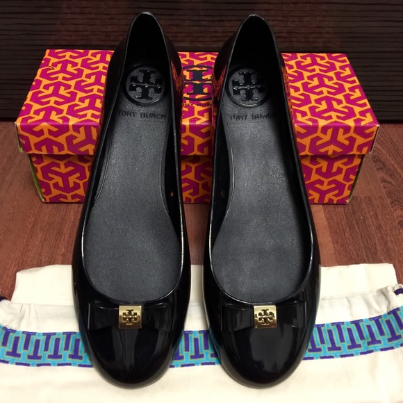 Tory Burch Shoes - Tory Burch Black Jelly Flats Shoes