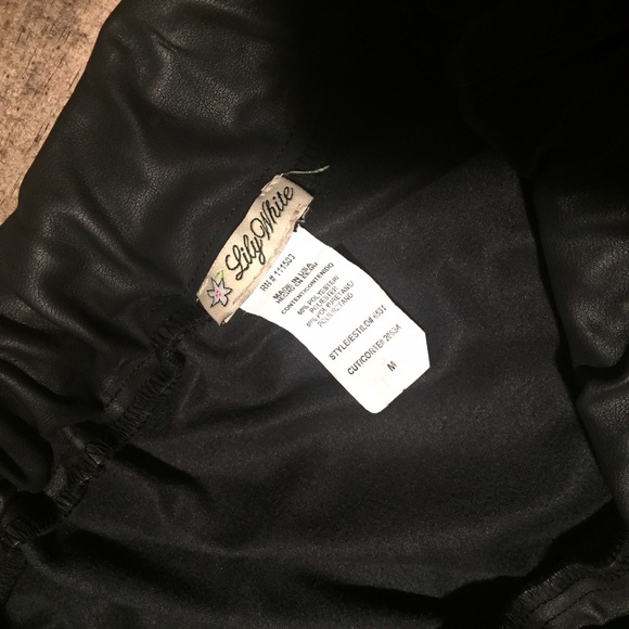 Lily White Black Pleather Skirt - Picture 2 of 2