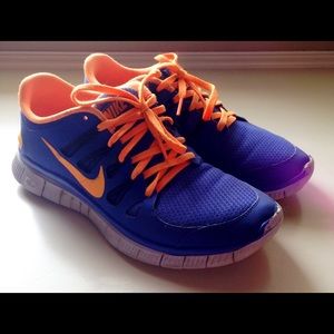 Nikes Orange and purple blue