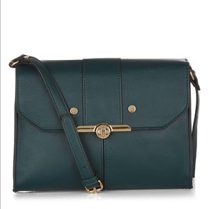 Accessorize green multi compartment crossbody bag