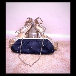 Navy blue evening bag