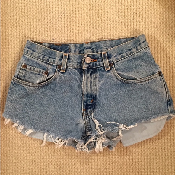 Levi High Waisted Cut Off Denim Shorts