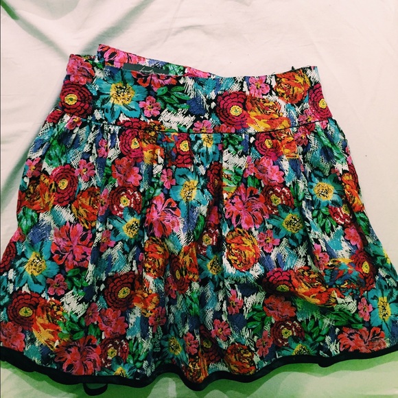 Forever 21 Vibrant Flower Patterned Miniskirt