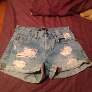 Ripped high waisted shorts