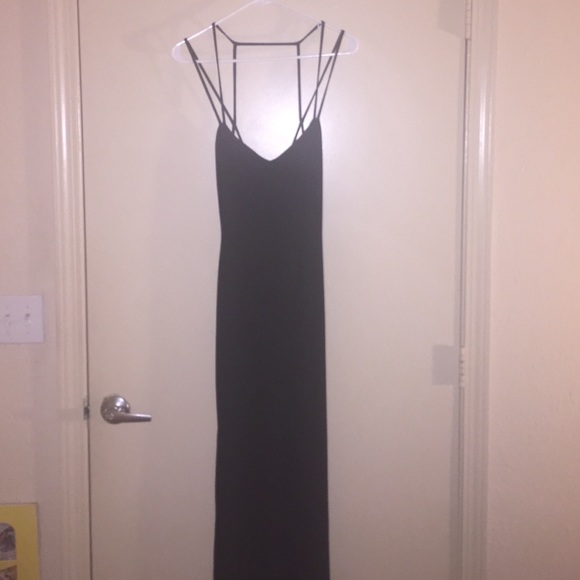 Long prom/fancy black dress with slit