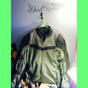 Black & Gray Padded Mens Motorcycle Jacket