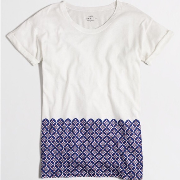 J Crew-TILE HEM COLLECTOR TEE COTTON SOLD๐๐๐ - Picture 1 of 4