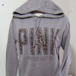 Large VS pink grey cheetah hoodie