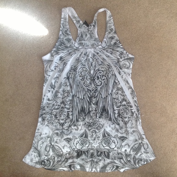 Black and white racer back tank