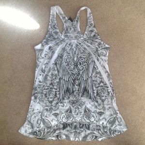 Black and white racer back tank