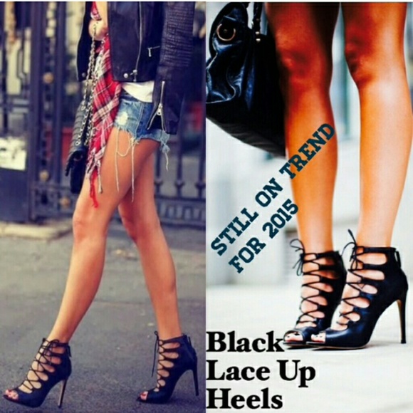 Black Lace Up Heels 8.5 Reasonable offers accepted