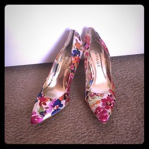 Rampage Floral Print Heels 6.5