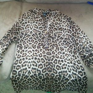Cheetah sheer top