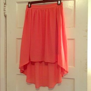 Coral high low skirt