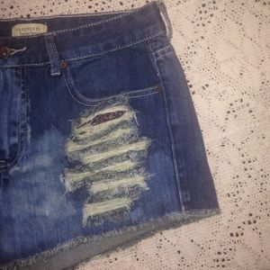 Forever21 Ripped Denim Shorts