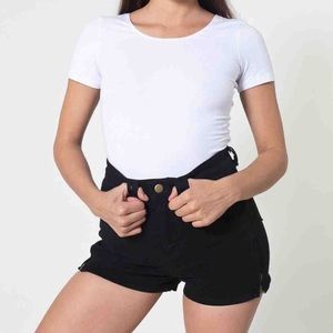 AA Black Side Zip Shorts