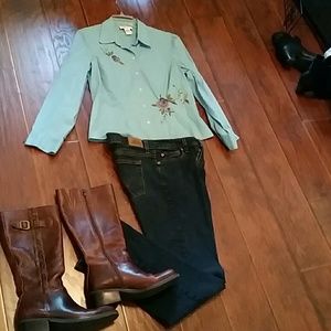 Nine West Button Down South West Style Top