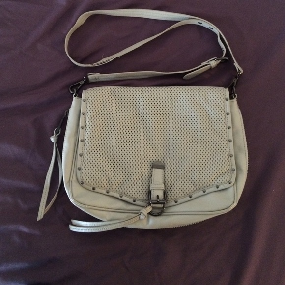 Off white long strap handbag