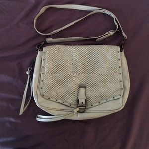 Off white long strap handbag