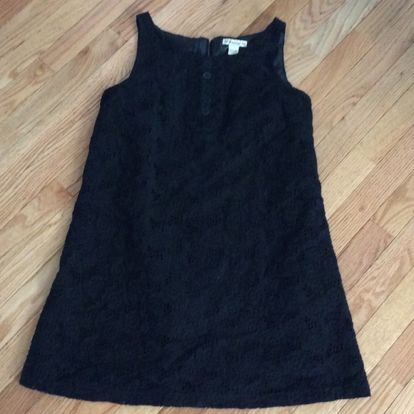 Black eyelet lace tank sheath dress