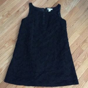 Black eyelet lace tank sheath dress