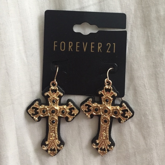 Forever 21 cross earrings