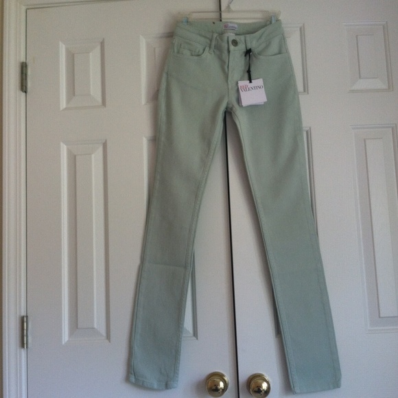 Sold!!!!!!!RED Valentino sea foam mid-rise skinny