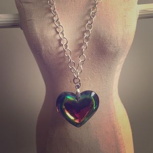 Rainbow heart necklace