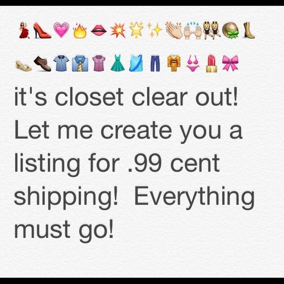 Closet Clear Out is on!  Reduced shipping today!