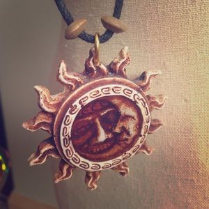 Sun and moon necklace made in Mexico