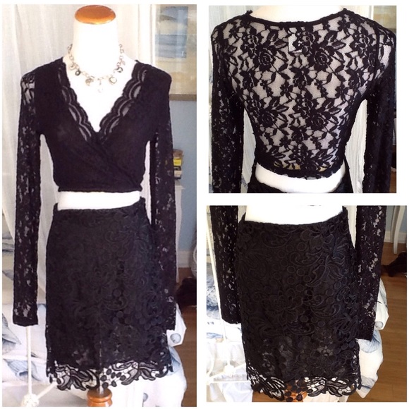 Gorgeous sexy 2 piece black Lacy outfit....nwot - Picture 3 of 4