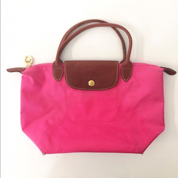Longchamp Le Pliage mini tote hot pink