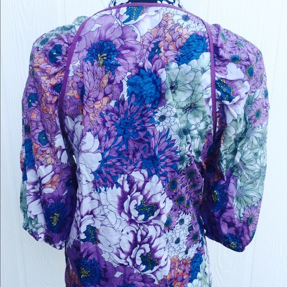 {kimchi blue} purple & blue boho top - Picture 3 of 4