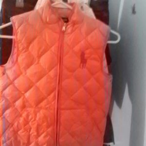Orange and pink girls Ralph Lauren polo vest