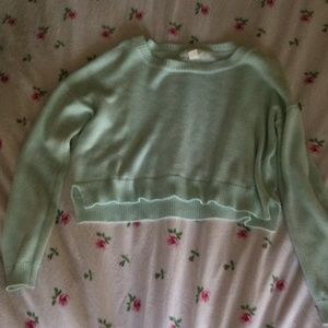 Forever 21 mint colored cropped sweater
