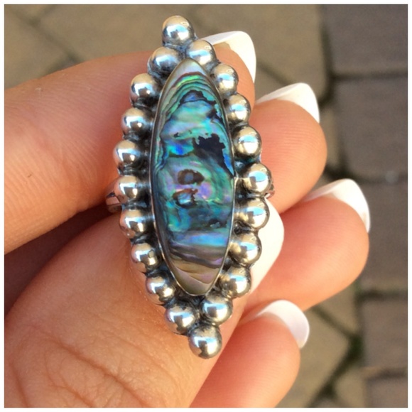 Vintage Jewelry - 🚫SOLD Vintage 1970's sterling silver abalone ring
