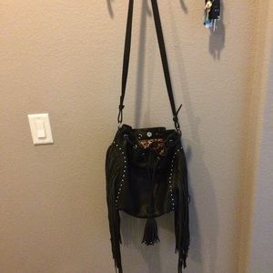 Fringe bucket bag