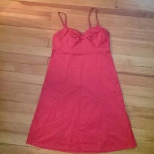 Red Cotton Sateen Twist Top Sundress Dress 4