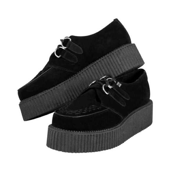 TUK black suede creepers platforms