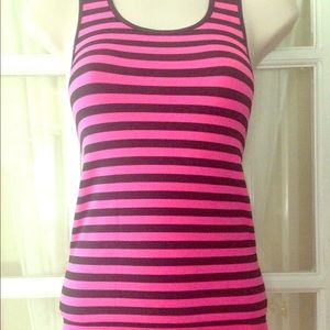 Pink and black and orange and black tank tops