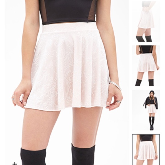 Pink velvet skirt.