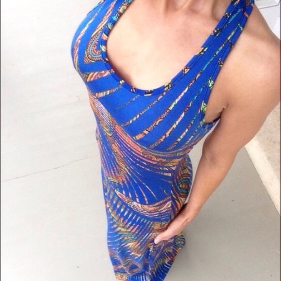 NWT Blue Pattern Maxi Dress Size S - Picture 4 of 4