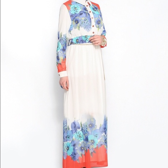 ✨sale✨Flower long maxi dress white large