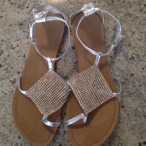 Silver jeweld sandals
