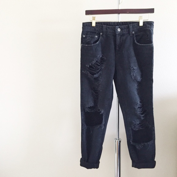 Carmar Denim - Black Distressed Carmar Boyfriend Jeans.