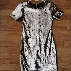 Silver sequin mini dress (Petite)